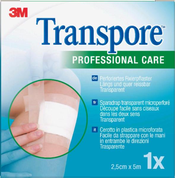 3M™ Transpore™ Fixierpflaster, 1527NP-1, 25 mm x 5 m