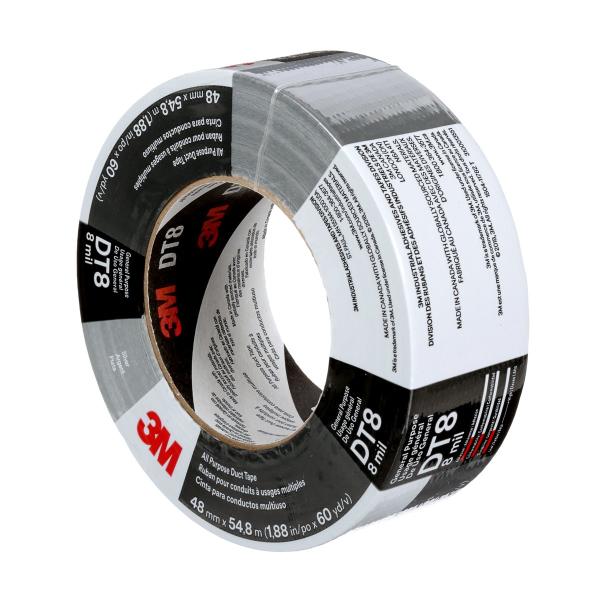 3M™ Allzweck-Gewebeklebeband DT8, Silber, 48 mm x 55 m, 0.2 mm, einzeln verpackt
