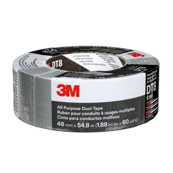 3M™ Allzweck-Gewebeklebeband DT8, Silber, 48 mm x 55 m, 0.2 mm, einzeln verpackt