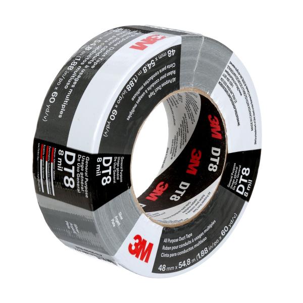 3M™ Allzweck-Gewebeklebeband DT8, Silber, 48 mm x 55 m, 0.2 mm, einzeln verpackt