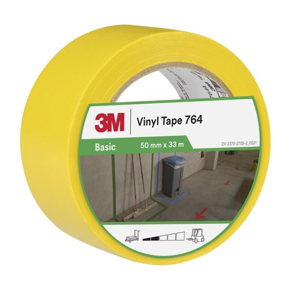 3M™ Allzweck-PVC-Klebeband 764, Gelb, 50 mm x 33 m, 0.13 mm, Einzeln verpackt