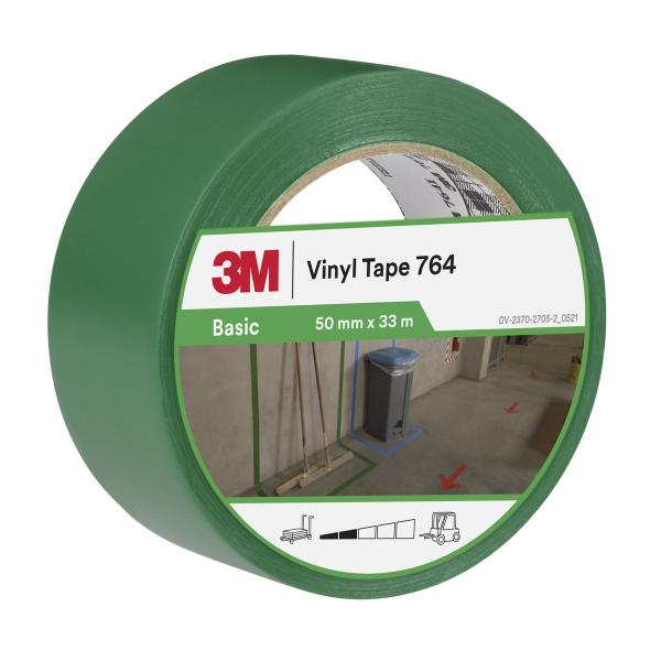 3M™ Allzweck-PVC-Klebeband 764, Grün, 1245 mm x 33 mm, 0.13 mm