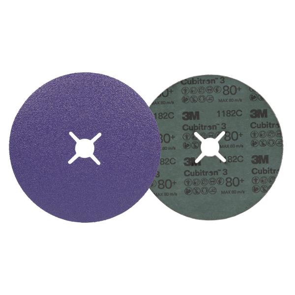 3M™ Cubitron™ 3 Fiberscheibe 1182C, 80+, 180 mm x 22 mm, Slotted, 25/Bag, 100 ea/Case