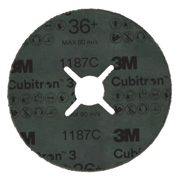 3M™ Cubitron™ 3 Fiberscheibe 1187C, 36+, 125 mm x 22 mm, geschlitzt