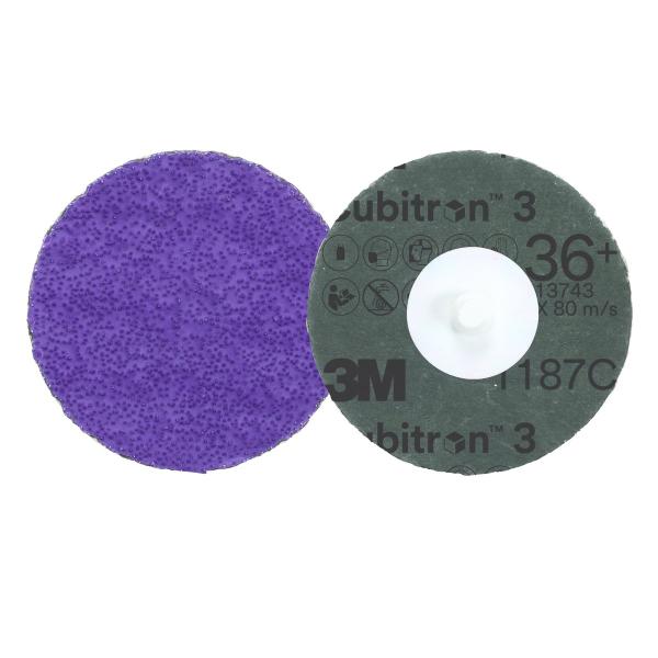 3M™ Cubitron™ 3 Roloc™ Fiberscheibe 1187C, 36+, TR, Purple, 76 mm, 50/Carton, 200 ea/Case