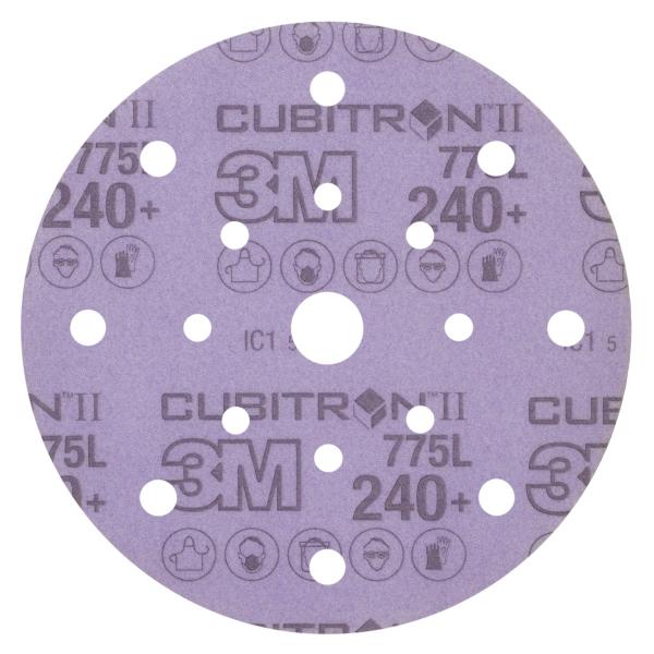 3M™ Cubitron™ II Hookit™ Filmscheibe 775L, 150 mm, 240+, 17-fach gelocht