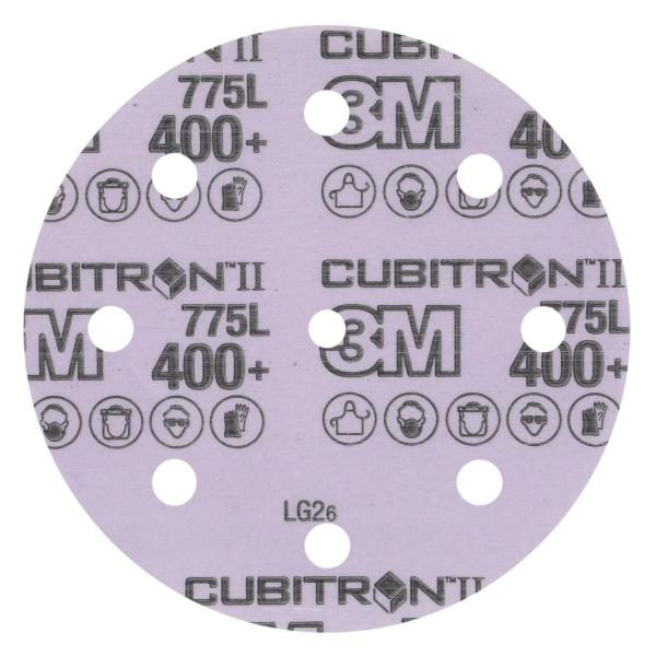 3M™ Cubitron™ II Hookit™ Filmscheibe 775L, 400+ 3MIL, 127 mm x NH, 8HL, Die 500KE, 50/Carton, 250 ea/Case