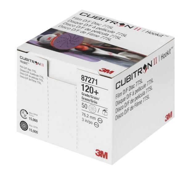 3M™ Cubitron™ II Hookit™ Filmscheibe 775L, 75 mm, 120+, multihole