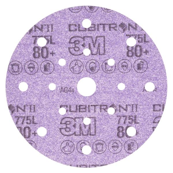 3M™ Cubitron™ II Hookit™ Filmscheibe 775L, 150 mm, 80+, 17-fach gelocht