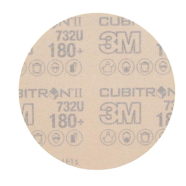 3M™ Cubitron™ II Hookit™ Papierscheibe 732U, 180+ C-weight, 125 mm x NH,  ungelocht, 50/Carton, 250 ea/Case