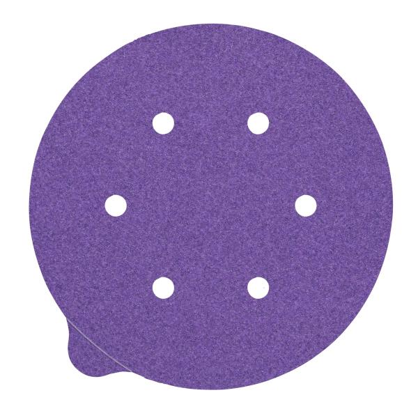 3M™ Cubitron™ II Stikit Papierscheibe 732U, 120+ C-weight, 150 mm x NH, D/F 6HL, Linered w/Tab, 6-fach gelocht