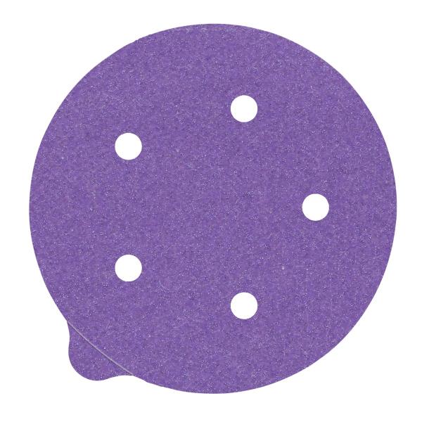 3M™ Cubitron™ II Stikit Papierscheibe 732U, 220+ C-weight, 125 mm x NH ,Linered w/ Tab, D/F,  5-fach gelocht