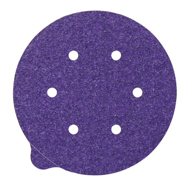 3M™ Cubitron™ II Stikit Papierscheibe 732U, 80+ C-weight, 150 mm x NH, D/F 6HL, Linered w/Tab, 6-fach gelocht