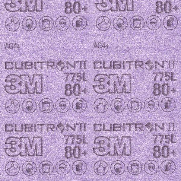 3M™ Cubitron™ II Stikit™ Film Sheet 775L, 80+ 3MIL, 300mm x 350mm, 30/Pac, 150 ea/Case