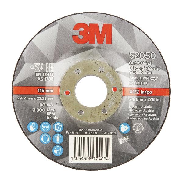 3M™ Cut and Grind Schruppscheibe, T27, 115mm x 4,2mm x 22 mm, 36+