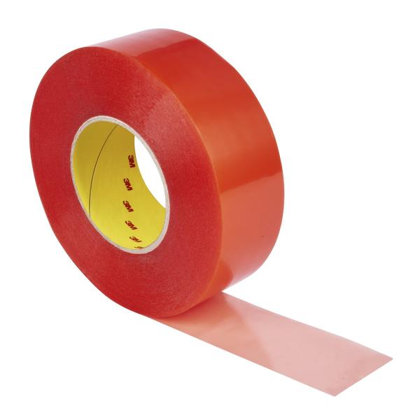 3M™ Doppelseitiges Klebeband GPT-020TF, Transparent, Rote Schutzfolie, 1540 mm x 50 m