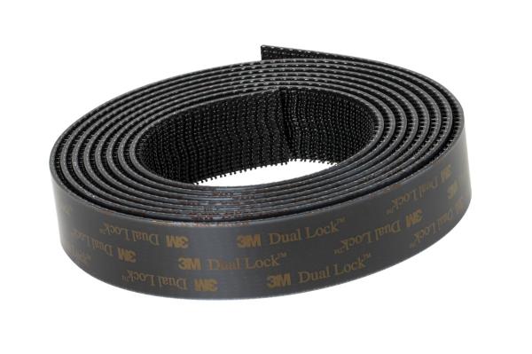 3M™ Dual Lock™ Flexibler Druckverschluss SJ355B, Schwarz, 25 mm x 2.5 m, 5.7 mm, 40 Köpfe/cm², Einzeln verpackt