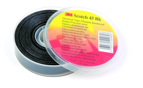 3M™ ET 45BK Polyesterfolie, glasfaserverstärkt, Schwarz, 760 mm x 55 m x 0.2 mm, Log-Rolle