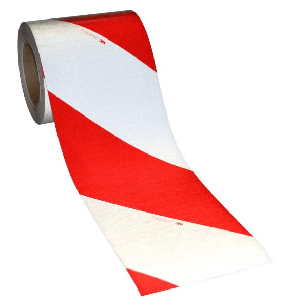 3M™ Flexible Reflexfolie 13056, Rot/Weiß, Linksweisend, AM/MB 7.5.99, 914 mm x 45,7 m