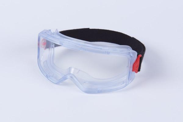 3M™ GoggleGear™ Vollsicht-Schutzbrille der Serie 3000, PVC-Schutzummantelung, transparente Anti-Fog-Scheibe, textiles Kopfband, GG3001-AF EU