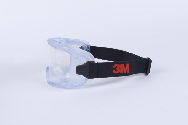 3M™ GoggleGear™ Vollsicht-Schutzbrille der Serie 3000, PVC-Schutzummantelung, transparente Scotchgard™ Anti-Fog-Scheibe, textiles Premium-Kopfband, GG3101-SGAF EU