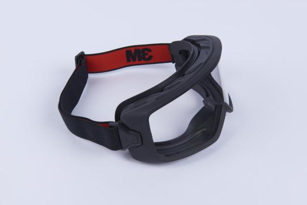 3M™ GoggleGear™ Vollsicht-Schutzbrille der Serie 3000, TPV-Schutzummantelung, transparente Scotchgard™ Anti-Fog-Scheibe, Textiles Premium-Kopfband, GG3301-SGAF EU