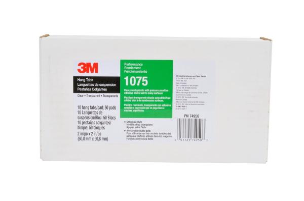3M™ Hang Tabs selbstklebende Aufhänger 1075, Transparent, 50.8 mm x 50.8 mm