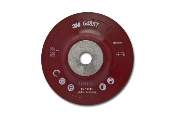 3M™ Hochleistungsstützteller flach, rot, 125 mm, M14, flexibel