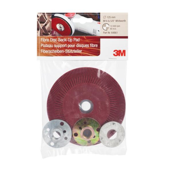 3M™ Hochleistungsstützteller gerippt, rot, 125 mm, M14, sehr hart