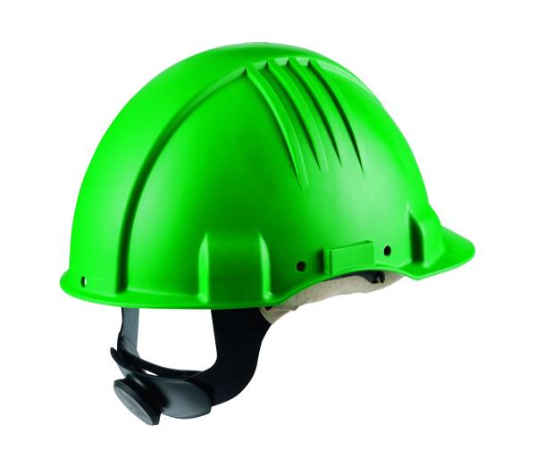 3M™ Hochtemperatur-Schutzhelm, Ratschenverschluss, nicht belüftet, dielektrisch 1000 V, Lederschweißband, Grün, G3501M-GP, 20 Stück/Versandeinheit