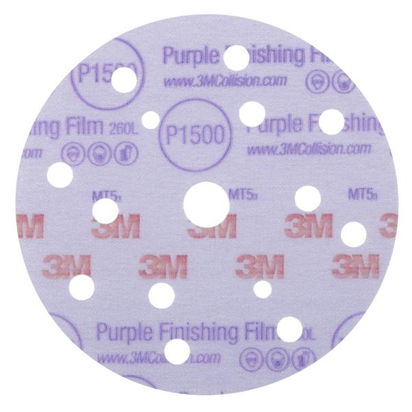 3M™ Hookit™ Purple Schleifscheibe 260L, 15-fach gelocht, 150 mm, P1500, 51154