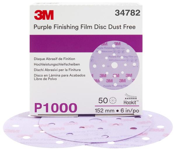 3M™ Hookit™ Purple Schleifscheibe 260L, 17-fach gelocht, 150 mm, P1000, 34782