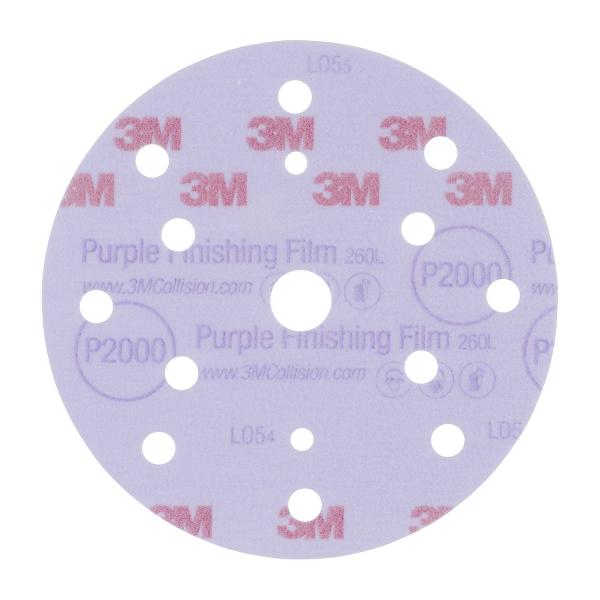 3M™ Hookit™ Schleifscheibe 260L, 150 mm, 15-fach gelocht, P2000, 51304