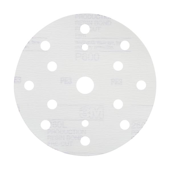 3M™ Hookit™ Schleifscheibe 260L, 150 mm, 15-fach gelocht, P600, 51057
