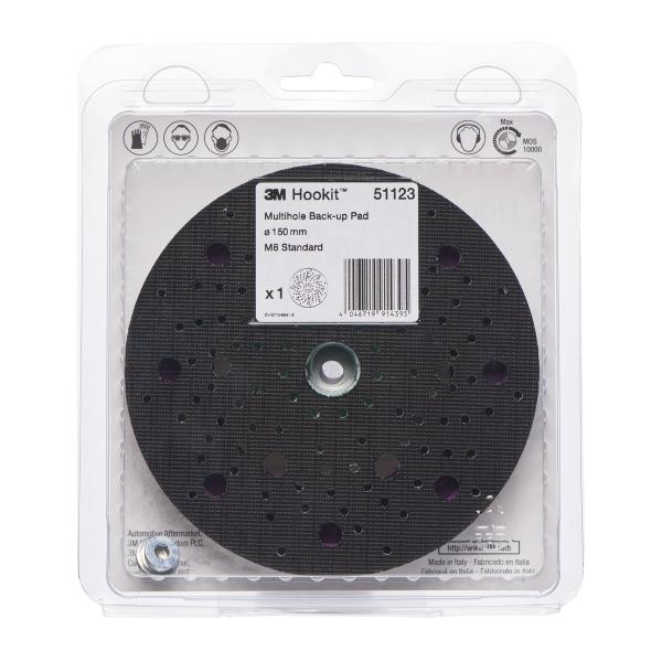 3M™ Hookit™ Stützteller Multihole, Standard, 150 mm, M8, 51123