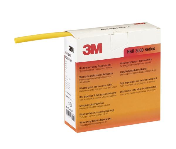 3M™ HSR 3000 Dünnwandiger Warmschrumpfschlauch auf Rolle, Gelb, 6/2 mm, 10 m, Spenderbox
