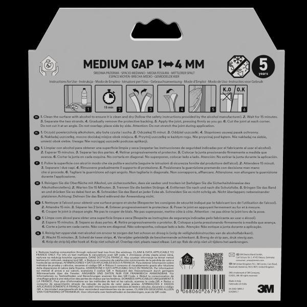 3M™ Klassische Isolierdichtung Mittelgroße Lücke, Weiß, 6M