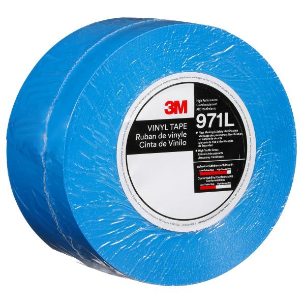 3M™ Langlebiges Bodenmarkierungsband 971L, Blau, 76.2 mm x 33 m, 0.43 mm, Individually Wrapped Conveniently Packaged