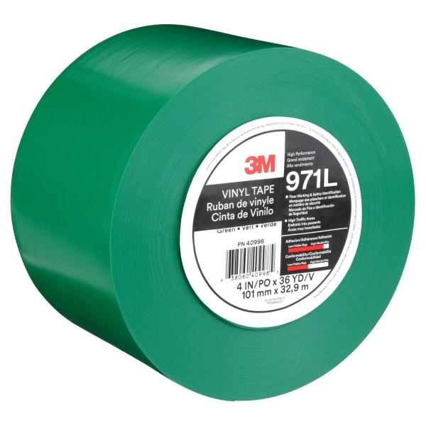 3M™ Langlebiges Bodenmarkierungsband 971L, Grün, 101.6 mm x 33 m, 0.43 mm, Individually Wrapped Conveniently Packaged