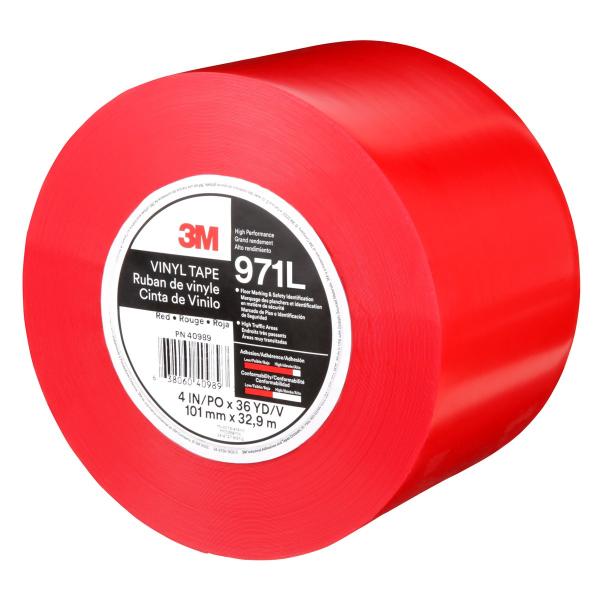 3M™ Langlebiges Bodenmarkierungsband 971L, Rot, 101.6 mm x 33 m, 0.43 mm, Individually Wrapped Conveniently Packaged