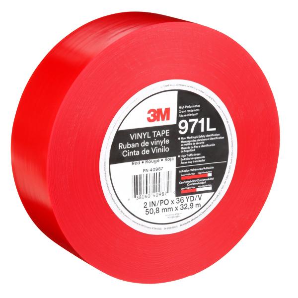 3M™ Langlebiges Bodenmarkierungsband 971L, Rot, 50.8 mm x 33 m, 0.43 mm, Individually Wrapped Conveniently Packaged