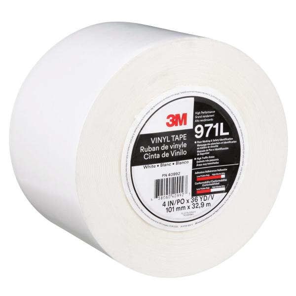 3M™ Langlebiges Bodenmarkierungsband 971L, Weiß, 101.6 mm x 33 m, 0.43 mm, Individually Wrapped Conveniently Packaged