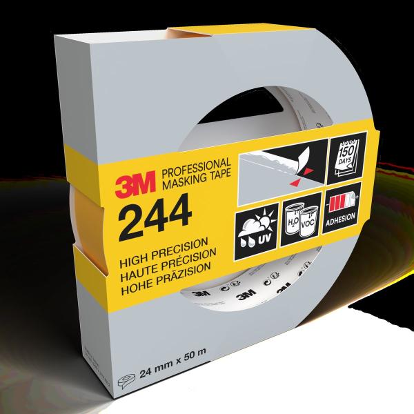 3M™ Malerabdeckband 244, 24 mm x 50 m, 1 Rolle/Packung - 100% PEFC, SGSCH-PEFC-COC-110078