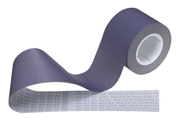 3M™ Microfinishing Film Rolle 472L, 101,6 mm x 45,72 m, 5 Mil, Alox, 30 Micron, ASO, 76,2 mm, Kunststoffkern mit Keilnuten