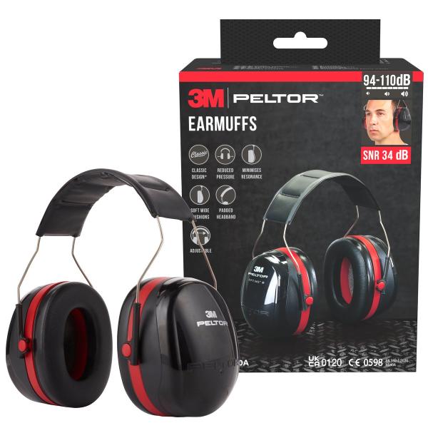 3M™ PELTOR™ Optime™ III Kapselgehörschutz H540A, SNR-Wert 34 dB, Schwarz/Rot