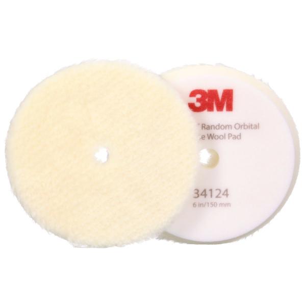 3M™ Perfect-It™ Polierträger mit Polierfell für Exzenterpoliermaschine, grob, Weiß, 150 mm (6 in), 34124