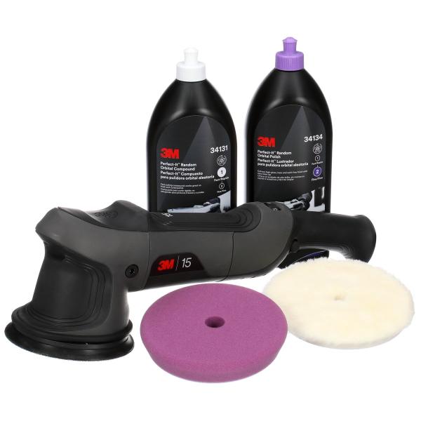 3M™ Perfect-It™ Polierträger mit Polierfell für Exzenterpoliermaschine, grob, Weiß, 130 mm (5 in), 34120