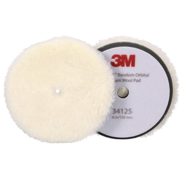 3M™ Perfect-It™ Polierträger mit Polierfell für Exzenterpoliermaschine, medium, Weiß, 150 mm (6 in), 34125