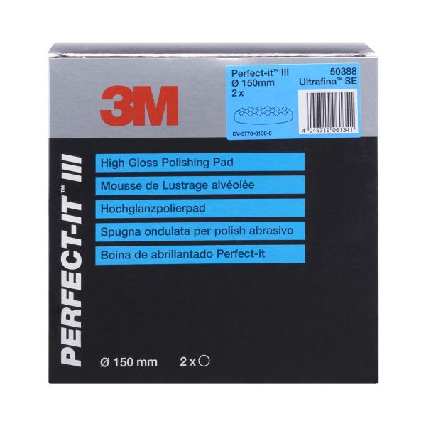 3M™ Perfect-It™ Ultrafina SE Anti-Hologramm Polierschaum, genoppt, Blau, 150 mm, 50388