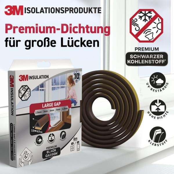 3M™ Premium Isolierdichtung Große Lücke, Braun, 6M